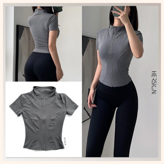 Set quần áo thể thao chạy bộ đạp xe nữ Đồ tập gym nữ Áo ngắn tay quần legging HERSIGN-SMIXA19L20B