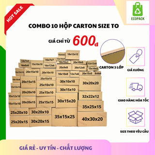 ECOPACK - COMBO 10 Hộp Carton Đóng Hàng - Nhiều Size - Giá Xưởng