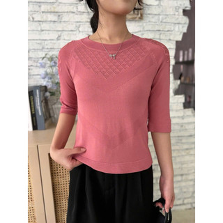 Áo kiểu len mongtoghi trung niên , áo len tay phối ren_( Ngọc Loan Shop ).