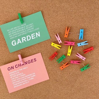 Set 10 kẹp gỗ đinh ghim Colorfulshop sử dụng cho bảng ghim nỉ ghim gỗ kẹp ảnh nhiều màu xinh xắn kích thước 3.7x0.7cm