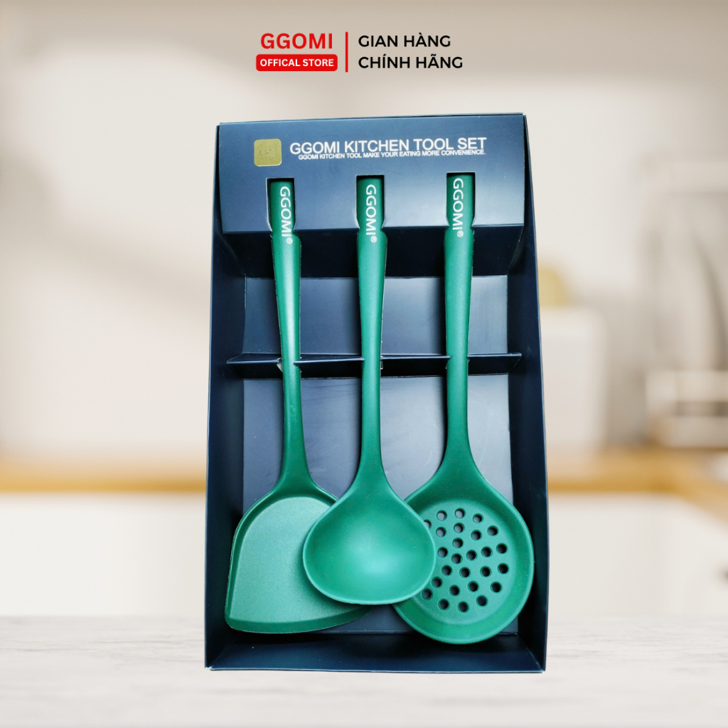 Combo 3 vá, xẻng, muôi silicone GGOMI GG469/ GG470/ GG471
