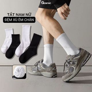 Tất trơn lót xù nam nữ cổ cao, cổ trung GOMTAT giữ ấm chất liệu cotton êm chân - TATXU-TRON-1DOI
