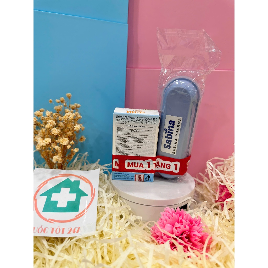 Vita DHA Baby Drops, DHA cho bé, kết hợp Vitamin D3 và Vitamin E giúp bé phát triển trí não, sáng mắt, chắc xương