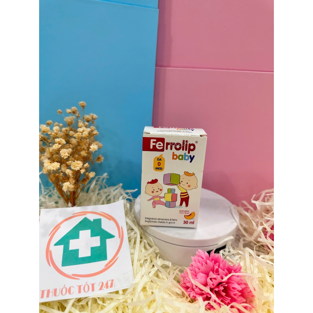 Siro vitamin Ferrolip Baby 30ml vị đào thơm ngon, bổ sung sắt cho bé