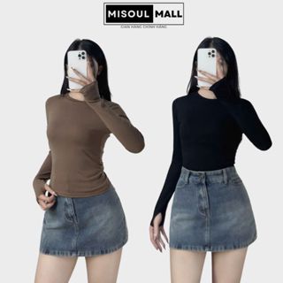 Áo Thun Dài Tay Cổ Tròn Xỏ Ngón BigSize MiSoul Mall, Áo Thun Babytee Dài Tay Giữ Nhiệt Tốt 329