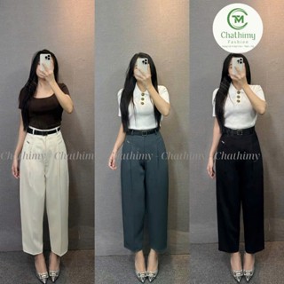 Quần vải nữ công sở dáng baggy thụng kiểu mới, chất Gold nhật- Quần tây nữ lưng cao đi học  trơn mềm(02) CTM