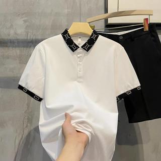 Áo thun nam cổ phối dệt GC thêu 3 màu phối áo polo thun vải dày đẹp chất lượng