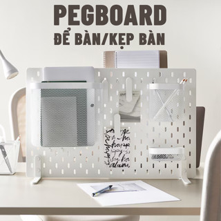 Bảng Pegboard Để Bàn / Kẹp Bàn MOTIDY Dùng Làm Vách Ngăn, Để Đồ Bàn Học, Bàn Làm Việc, Chất Liệu Nhựa Acrylic Cao Cấp