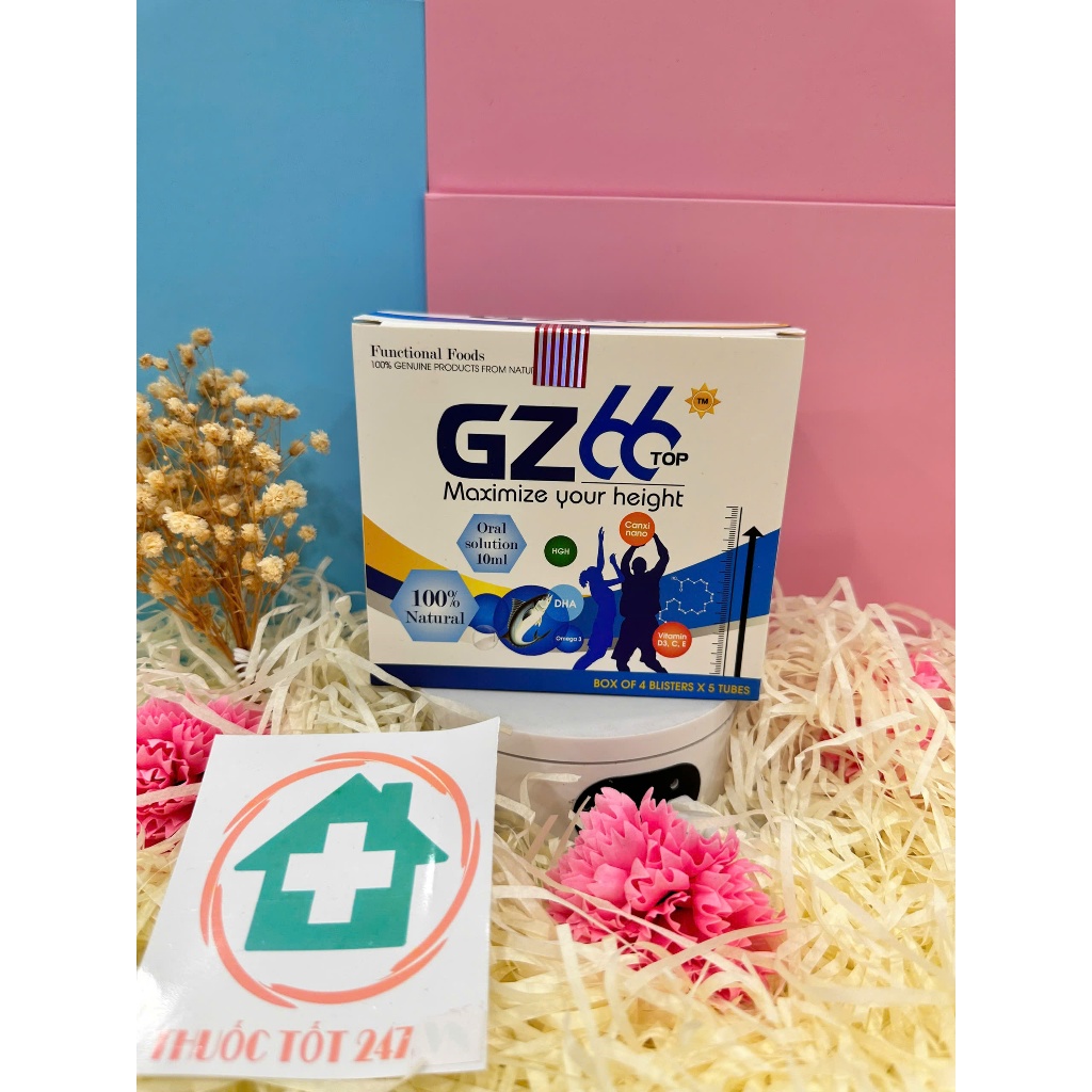 Siro Tăng Chiều Cao GZ66 Top bổ sung canxi và các chất cần thiết, giúp tăng chiều cao - Hộp 20 ống