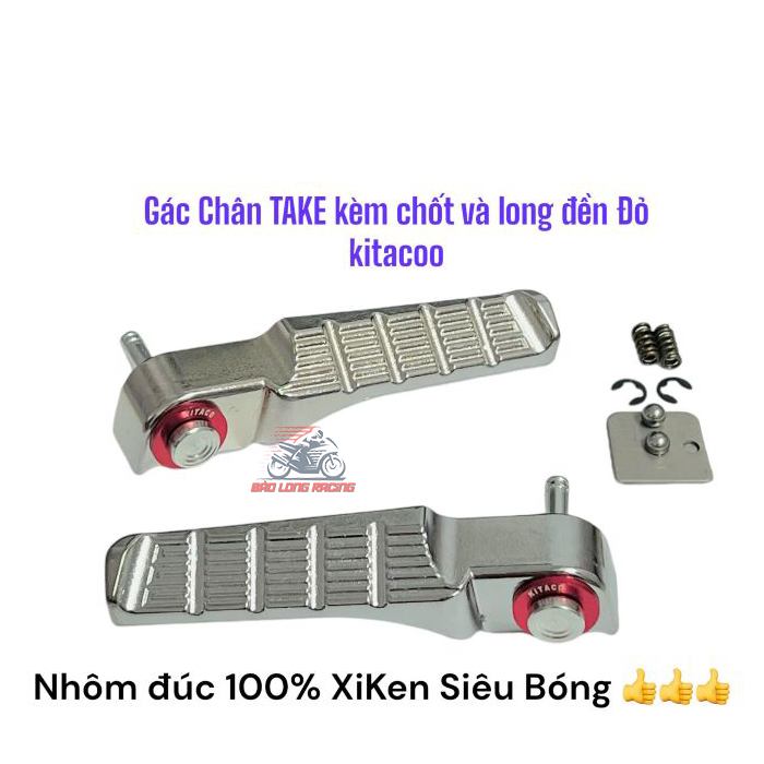 Gác chân ĐÚC Gcraft tặng kèm long đền kitaco đỏ và chốt gác chân INOX gắn xe máy Siêu Rẻ Đẹp
