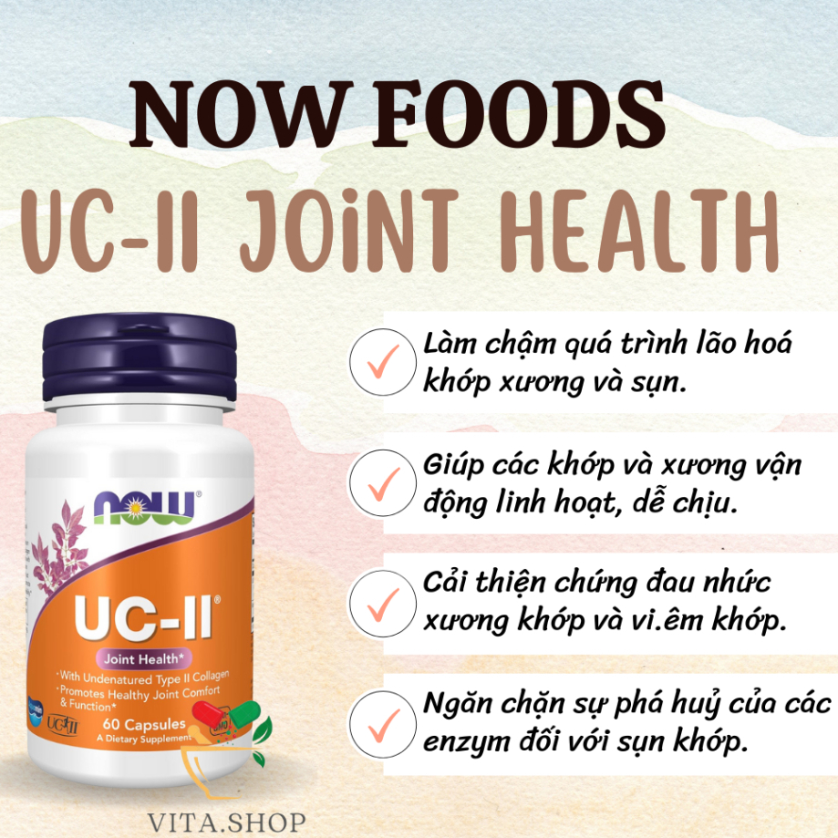 Now UC-II Joint Health Collagen Type II - Viên uống hỗ trợ & tăng cường chức năng xương khớp 60 viên