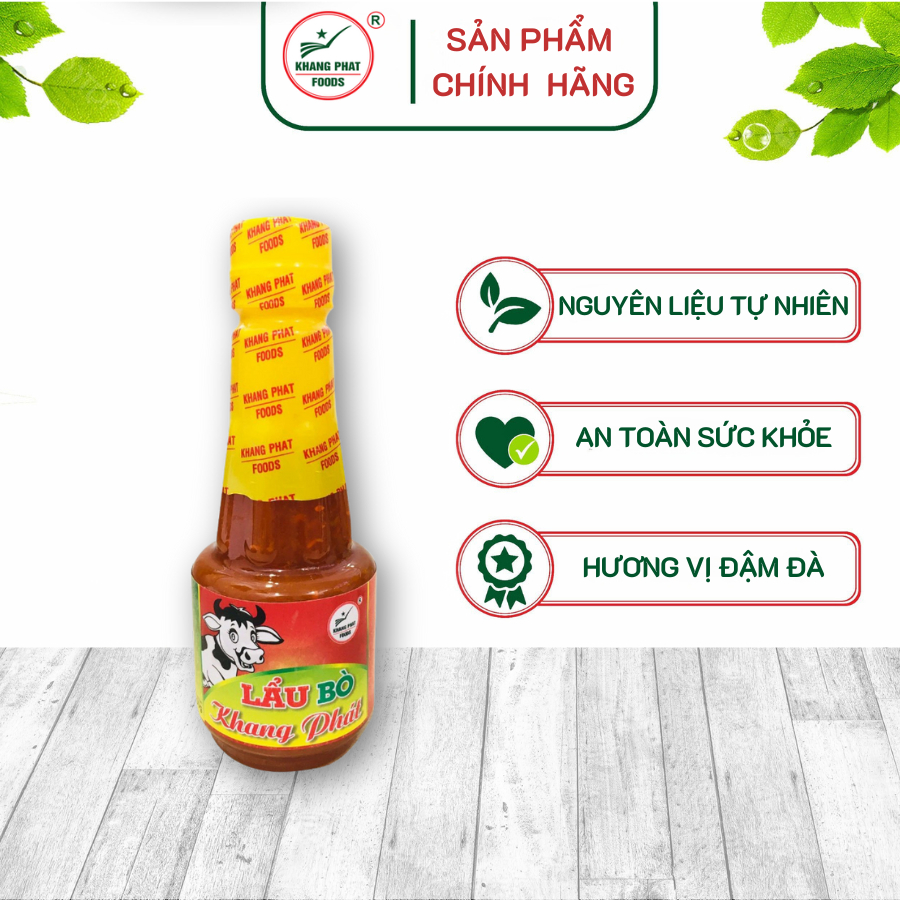 Sốt lẩu bò 250g Khang Phát, sốt nấu lẩu bò chuẩn vị thơm ngon - Gia vị Khang Phát