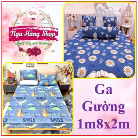 Sỉ ga chun trải giường polly cotton nhiều mẫu, ga trải giường 1m8x2m