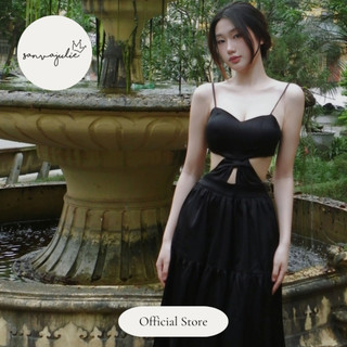 Váy lụa 2 dây nơ ngực hở eo dài 3 tầng - Impression - Thiết kế Julie.S