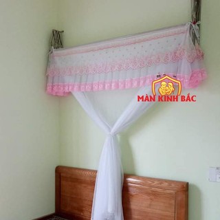 Màn Mùng khung xếp gọn phối ren kiểu nhiều màu cho khách lựa chọn