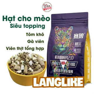  Hạt mèo Langlike siêu topping bao lớn 5kg - Hạt Langlike cho mèo không ngũ cốc mix gà sấy tôm khô 