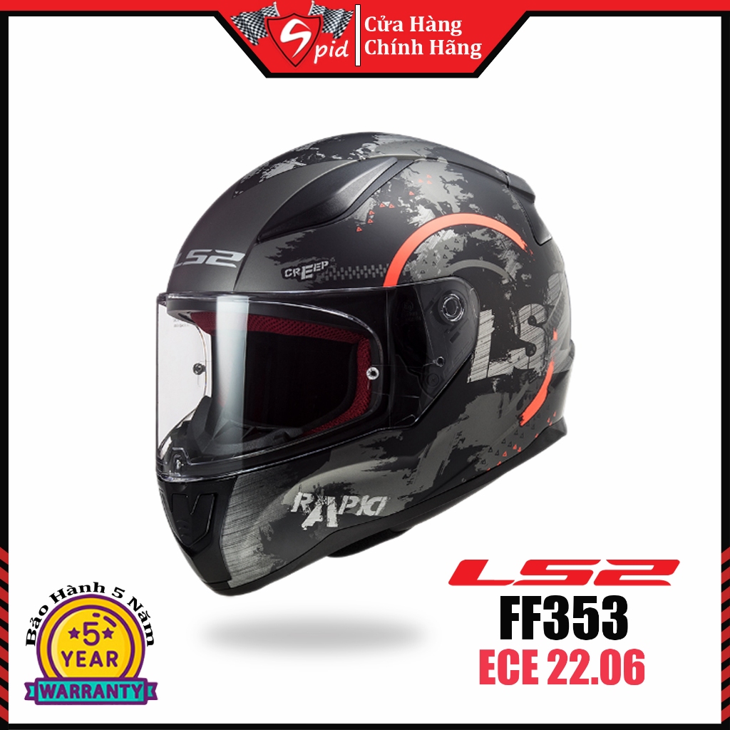 [Hàng Chính Hãng] Mũ Bảo Hiểm Fullface LS2 FF353 Rapid II ECE22.06 (Màu tem) - Bảo Hành 5 Năm - SPID
