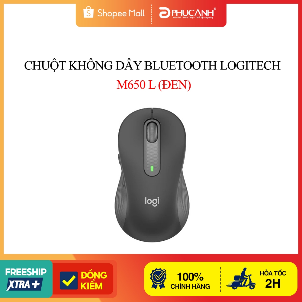 Chuột không dây Bluetooth, Wireless Logitech M650 L (Đen)