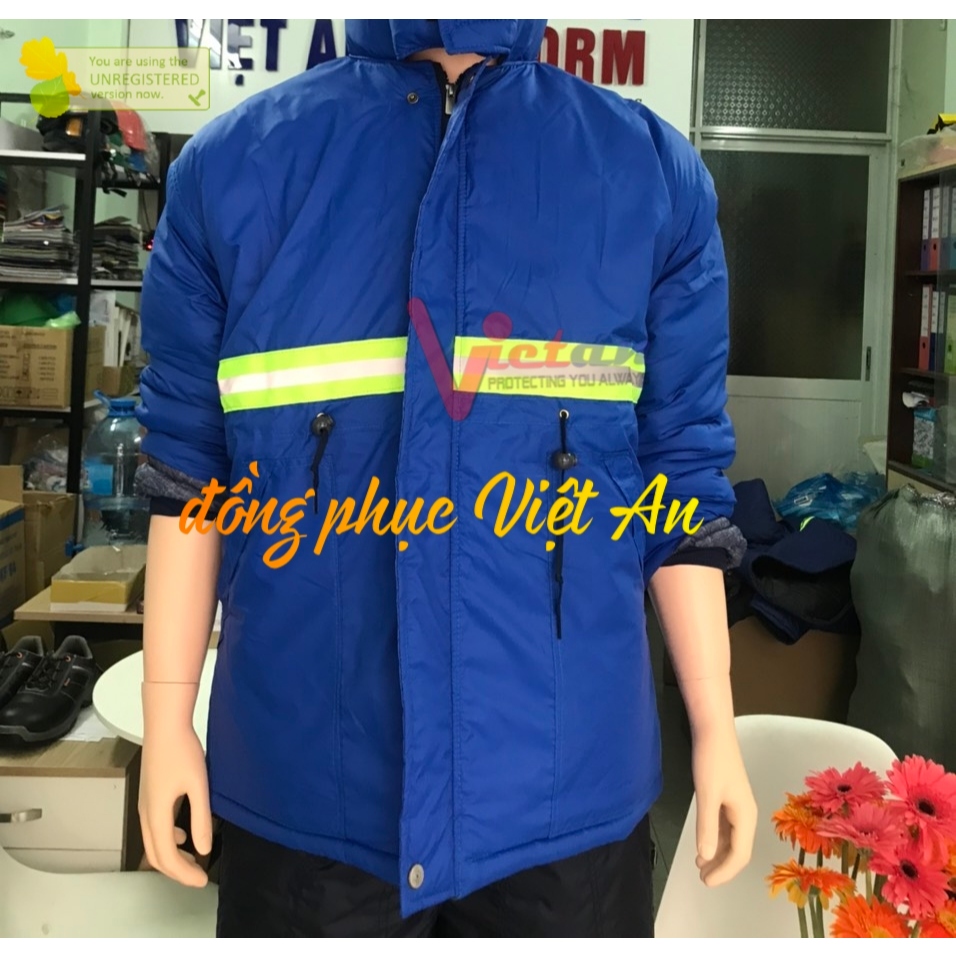 Quần Áo Kho Lạnh Làm Việc Trong Kho Đông Âm 25 Độ Màu Xanh Bích.