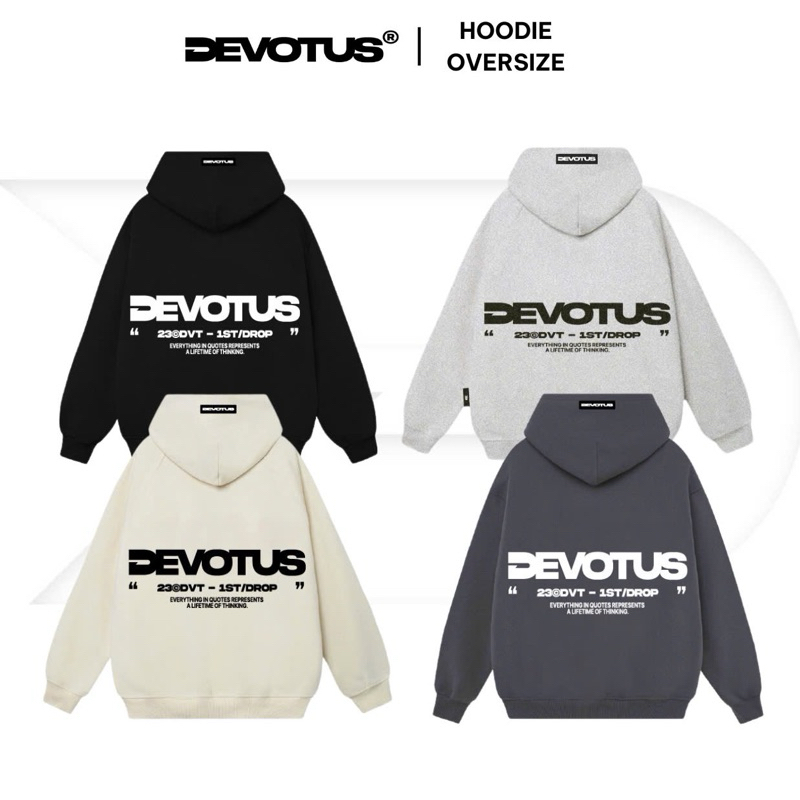 Áo khoác Hoodie Tròng đầu form OVERSIZE Local Brand Unisex Devotus Nỉ bông Cotton 350gsm - Hoodie V2