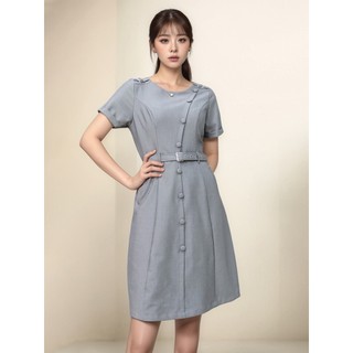 Đầm Dự Tiệc Công Sở Sang Trọng Bigsize AMYRA, Thiết Kế Dáng Xòe Nút Bộc Đai Nịt Cao Cấp Đi Làm, Dự Tiệc DA036