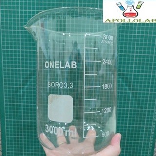 CỐC ĐỐT 2000ml thủy tinh chia vạch chịu nhiệt/Beaker 2000ml