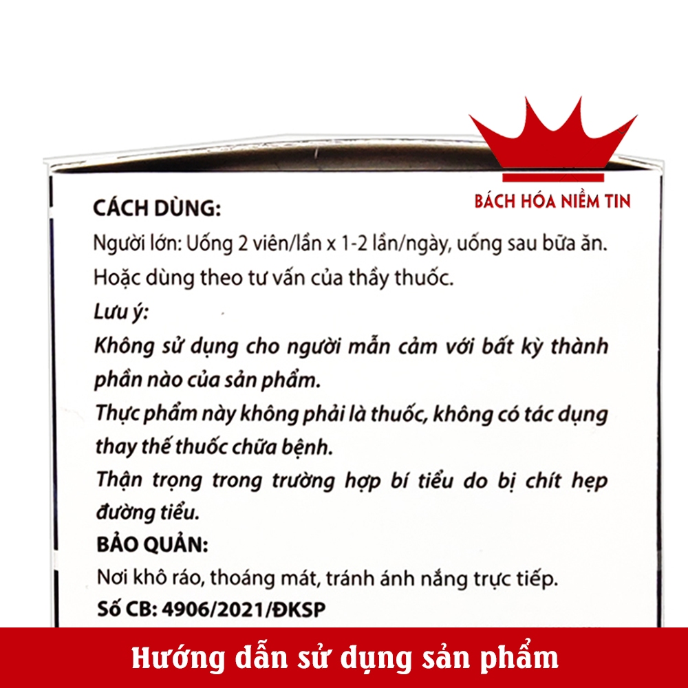 Viên Tiểu Đêm Sâm Nhung Bổ Thận – Giúp Bổ Thận, Giảm Tiểu Đêm, Tiểu Rắt, Tiểu Không Tự Chủ - Hộp 30 viên Hàng CHính Hãng