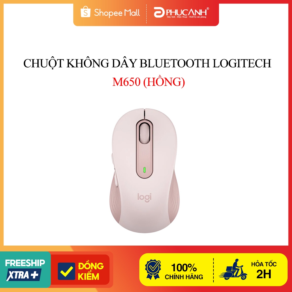 Chuột không dây Bluetooth, Wireless Logitech M650 (Hồng)