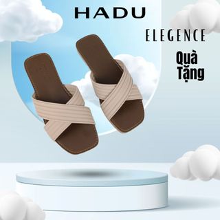 [Quà Tặng - Màu Ngẫu Nhiên] Dép Bệt Nữ Quai Chéo Sọc HADU K115D Đế Cao Su Chống Trơn Trượt  Bảo Hành 12T