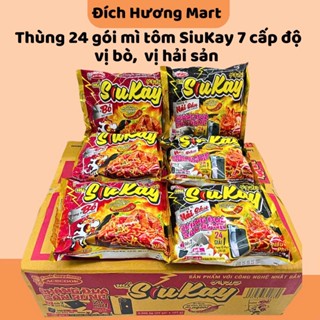 Mì cay Freeshipp  mì tôm Siukay thùng 24 gói vị bò, vị hải sản