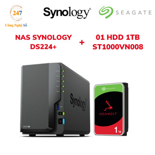 Combo Thiết bị lưu trữ mạng NAS Synology DS224+ và Ổ cứng HDD Seagate IronWolf