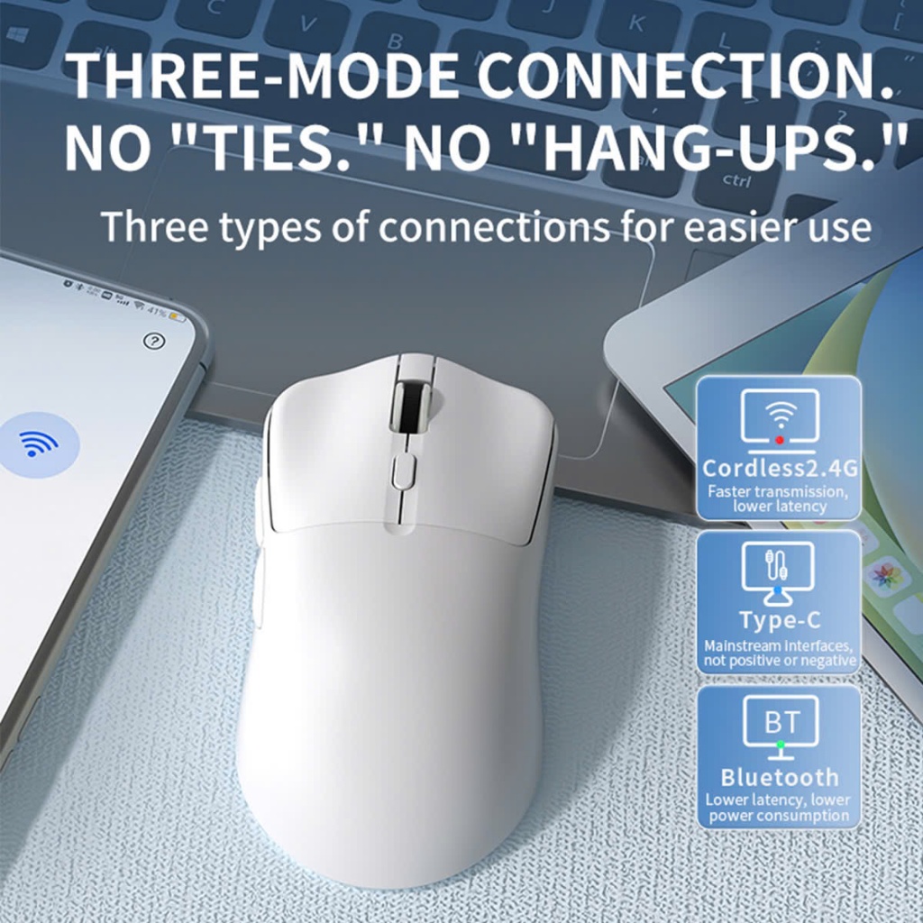 Chuột Gaming Không Dây LANGTU T6 Siêu Nhẹ Chip Paw3065 Cực Mạnh 3 Chế Độ Kết Nối Bluetooth 2.4G usb | BigBuy360 - bigbuy360.vn