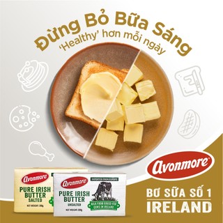 Bơ lạt cao cấp Avonmore nhập khẩu Ireland, bổ sung gấp đôi Omega-3 từ sữa bò nguyên chất - 200g