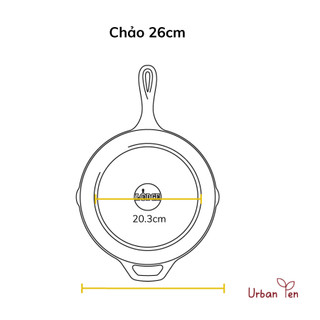 Chảo Gang Thô Lodge 26cm sản xuất tại Mỹ