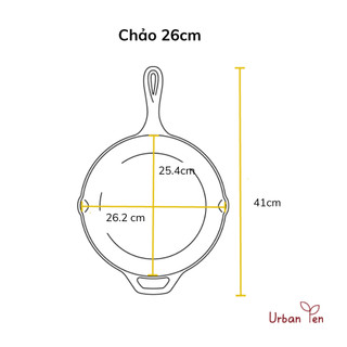 Chảo Gang Thô Lodge 26cm sản xuất tại Mỹ