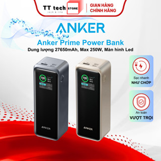 Pin Sạc Dự Phòng Anker Prime 27650mAh 250W - A1340,Quản lý APP, PD 3.1 Type C 140W-BH18 Tháng