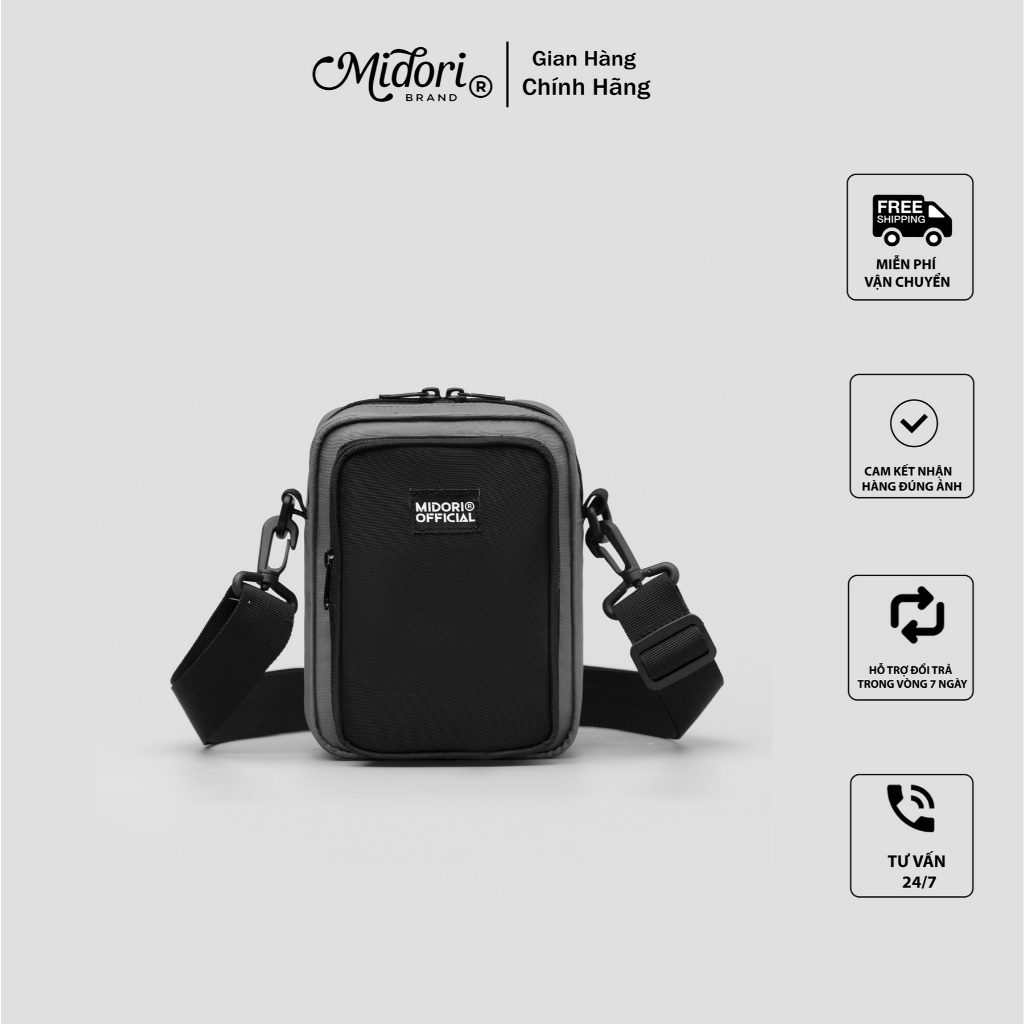 Túi Xách LEO Đeo Chéo Nam Nữ Vải Polyester Đựng Điện Thoại Đi Chơi Tiệc | MIDORI FOR MAN