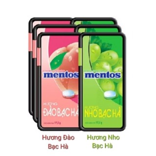 Combo 6 hộp nhựa Kẹo Ngậm Không Đường Mentos mix 2 vị (3ĐBH + 3NBH)