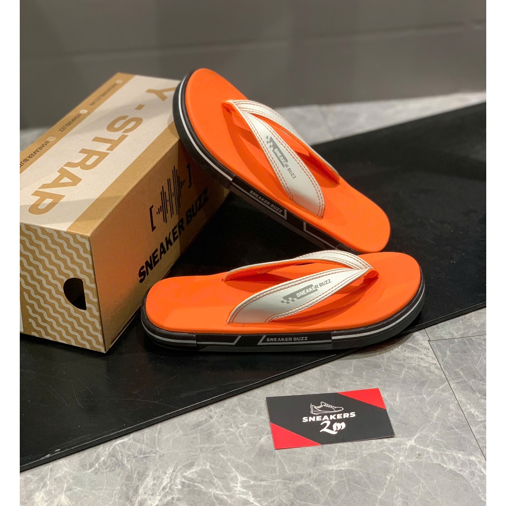 [ 2M Sneaker ] - Dép Sneaker Buzz Cam Quai Trắng Đế Mới Chính Hãng