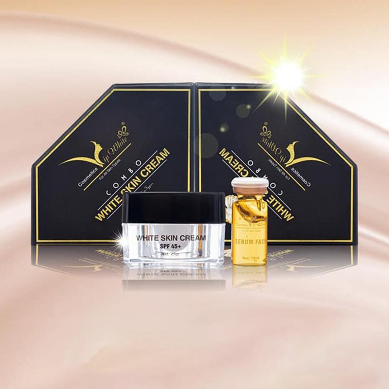 Combo Kem Face Serum Vip White Chính Hãng - Combo Kem Serum Dưỡng Trắng Phục Hồi Da Vip White