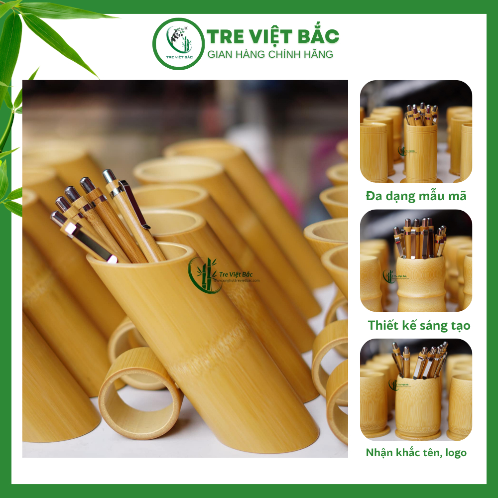 Ống cắm bút bằng tre