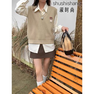 Áo GILE Nữ, áo GILE len (Không kèm áo trong) LOGO GẤU LEN hàng dệt kim hàng QCCC màu đen trắng xám be hồng - RUBY DESIGN