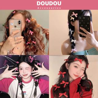 Set 3 Kẹp tóc nơ Doudou Kẹp nơ Lolita Cặp tóc mini Kẹp tóc mái phong cách Hàn Quốc thời trang FJ002