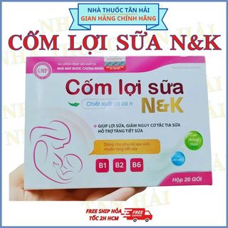 Cốm lợi sữa N&K giúp lợi sữa hết tắc tia sữa hỗ trợ tăng tiết sữa hộp 20 gói 