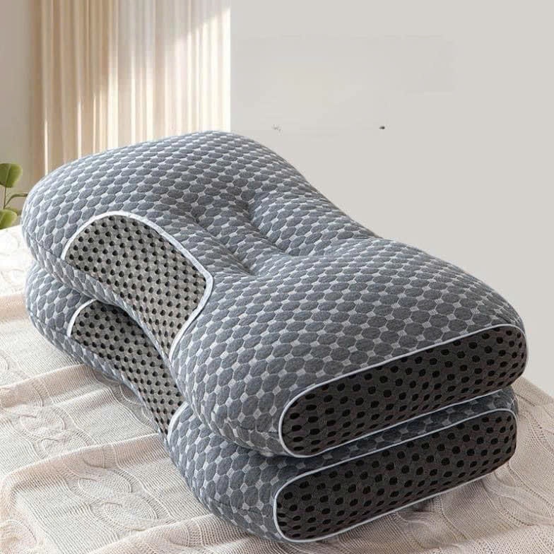 Gối cao cấp spa trắng kiểu dáng hiện đại 45*65m - Gối sap cong thái học chống đau mỏi vai gáy