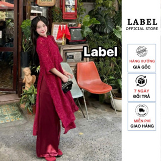  Áo dài cách tân hoa nổi nhiều màu Yến phượng kèm quần lụa lông vũ hoa tua rua  LABEL_STORE  