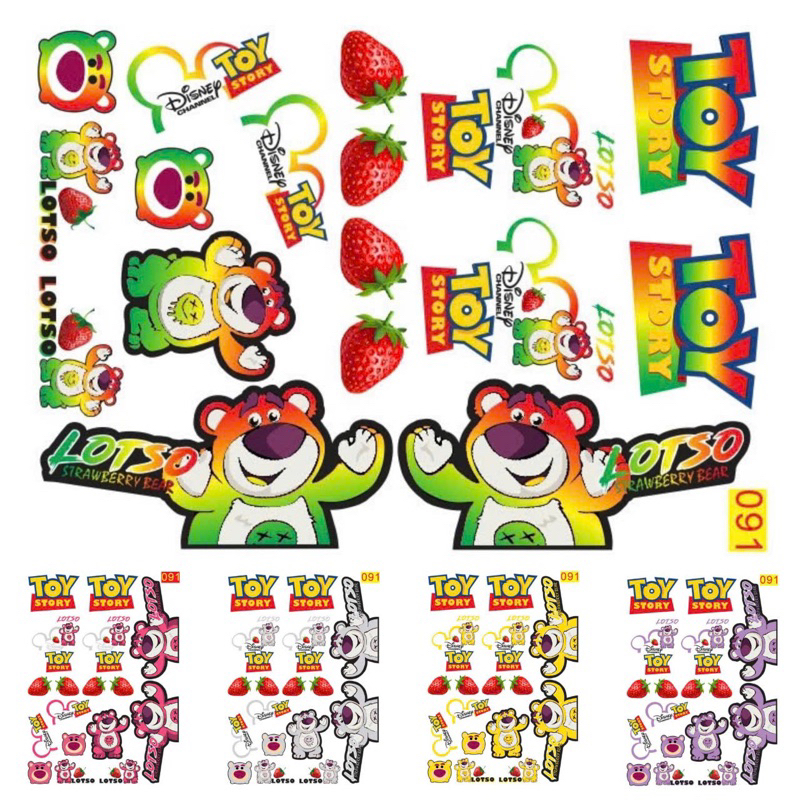 Tem sticker logo GẤU DÂU(LOTSO) dễ thương tem chống nước chống phai màu