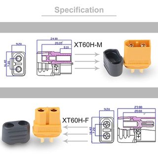 Jack cắm XT60H có chụp bảo vệ ( Jack Cắm Pin Lipo, Nối Nguồn Điện, Pin)
