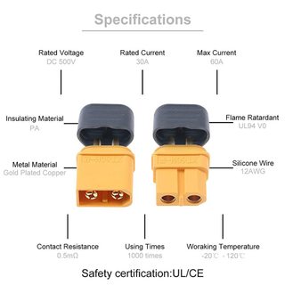 Jack cắm XT60H có chụp bảo vệ ( Jack Cắm Pin Lipo, Nối Nguồn Điện, Pin)