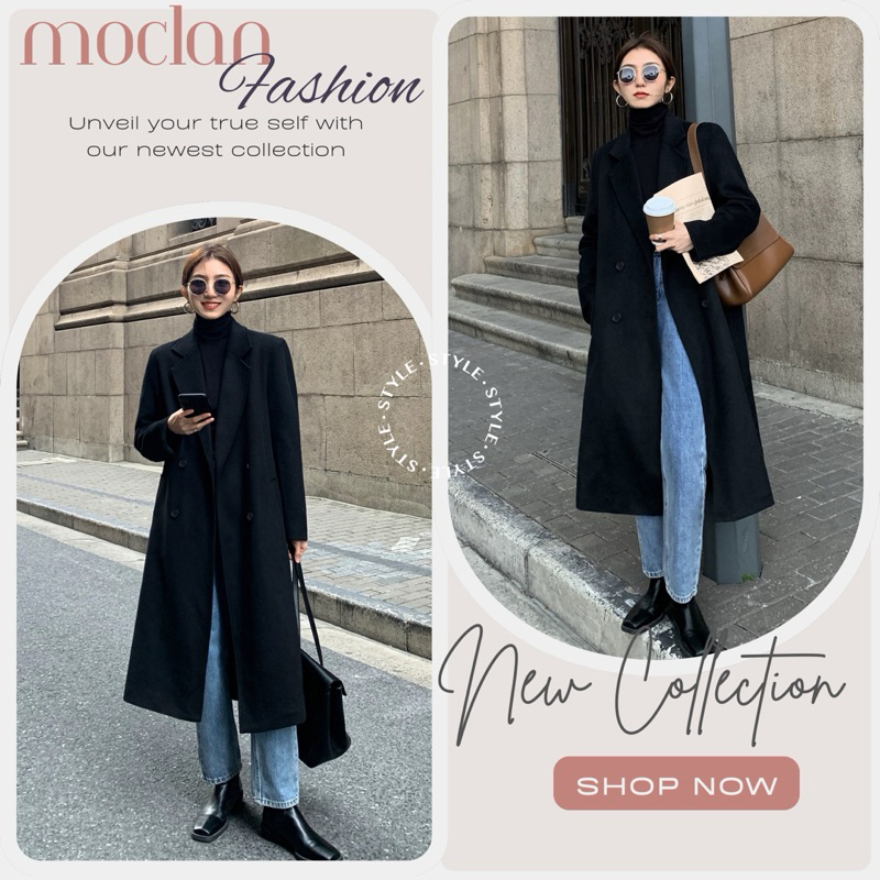 (moclanclothing -order) Áo khoác dạ dáng  dài  nhà MULVAN CHÍNH HÃNG